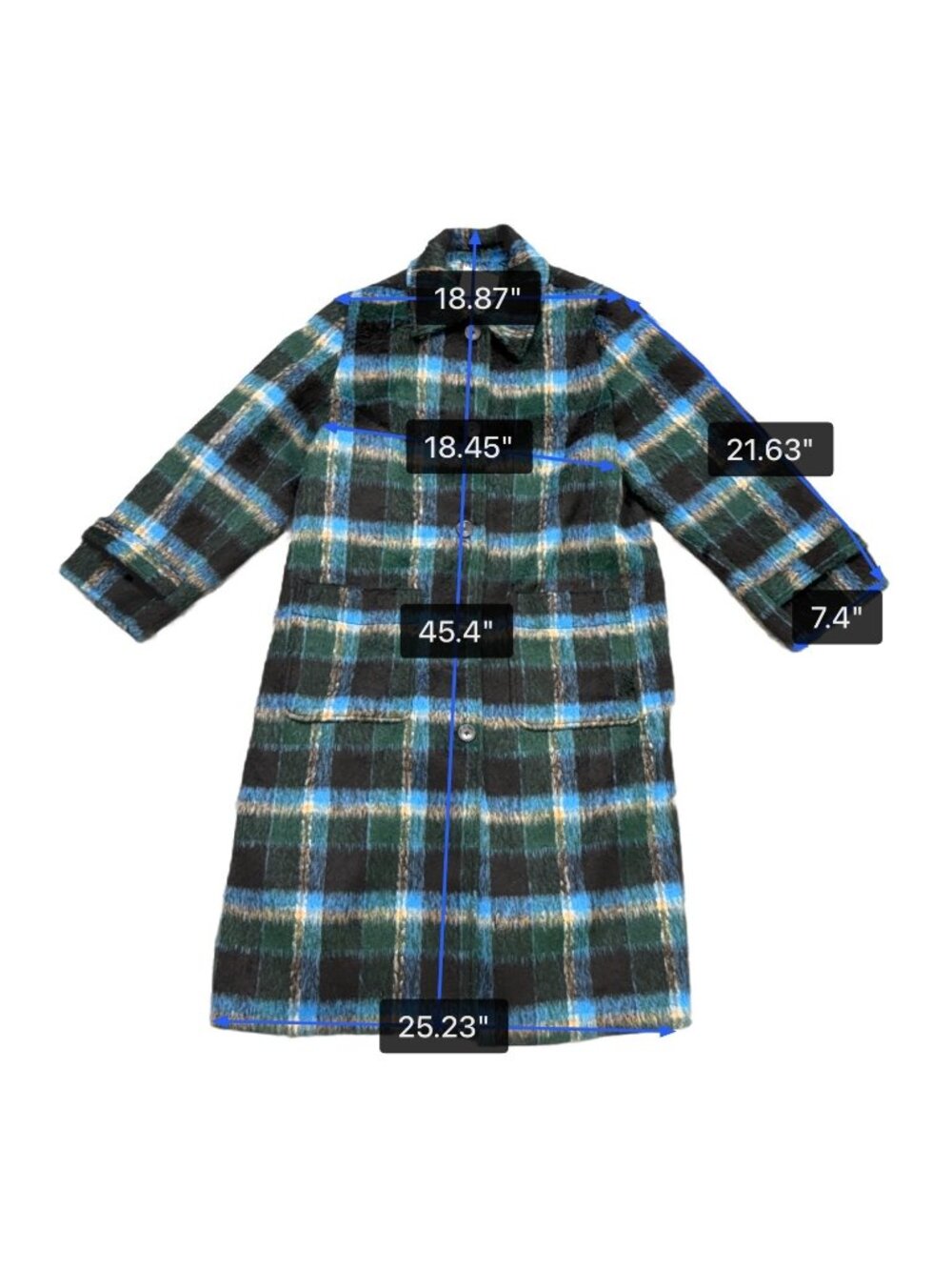 Free Assembly Womens Black Multi-Color Plaid Coat Sz L - Picture 9 of 9